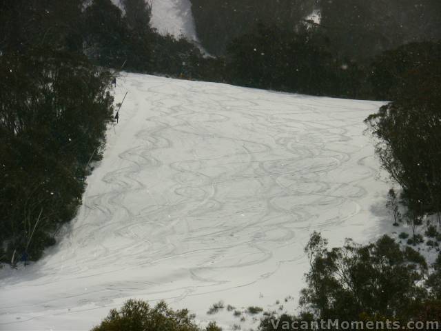 Freshies on Lower Sundance after midday