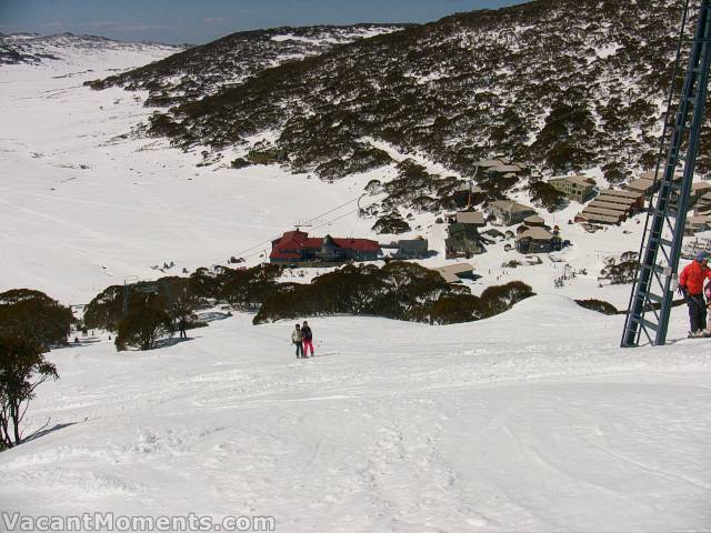 Looking back to the village from the top of the Pulpit T-bar