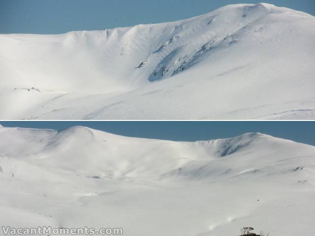 Close up of Club Lake Chutes<BR>as viewed from top of Charlotte Pass resort