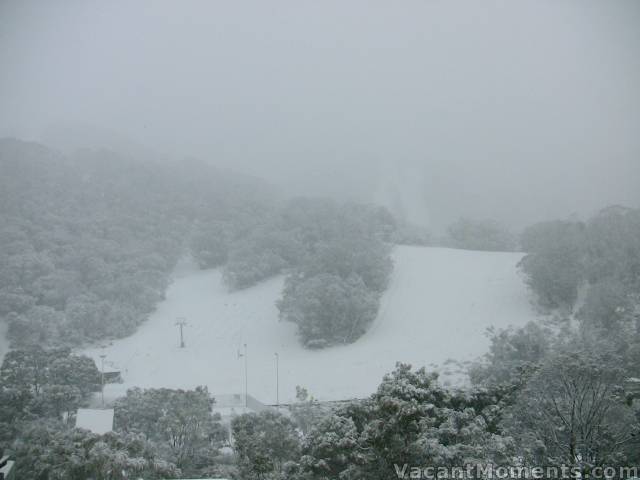 Lower Sundance on Friday morning with new snow covering the red dust