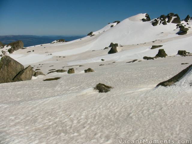 Brown snow on the very top of Golf Course -  Wednesday