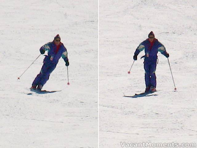 Charlie skiing in his conservative mid 80s style