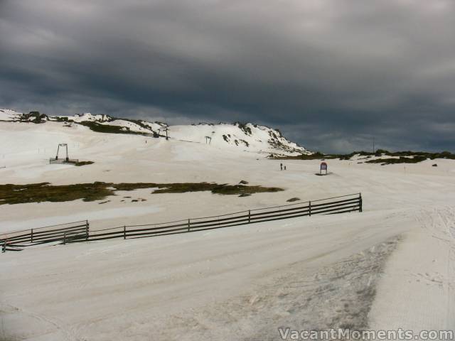 Thursday and black clouds build over Sig Hill<BR>I neither skied nor took photos on Friday when it rained all day