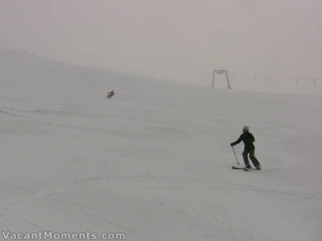 Linda in The Basin with Chris in the background<BR>Yes it was quite dark today