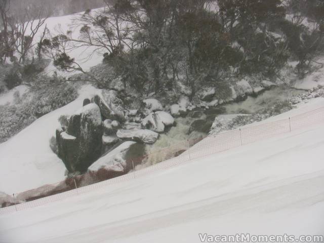 Merritts Creek has broken out on Merritts Falls