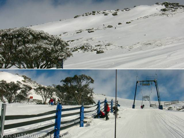 Ski Patrol check the untracked Rim Run then get to work packing up