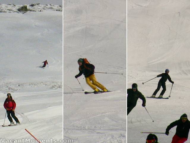 Ski Patrol on and off piste; Daniel carving the cord<BR>and left to right: Peter, Sofia & Butch<BR>Not bad for the last day of an extended season