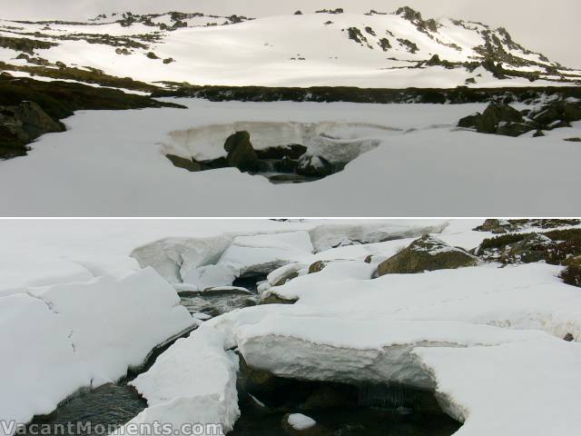 Sig Hill from the bridge<BR>Merritts Creek opening below the bridge