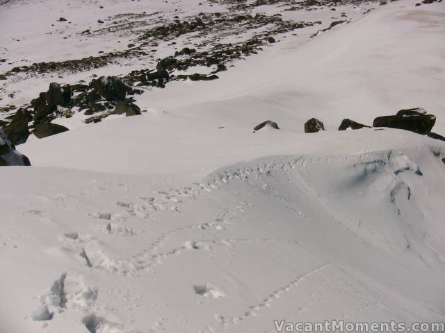 View from top of 'Everest' looking down at my boot pack