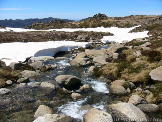 View below the bridge - a huge melt down from last week