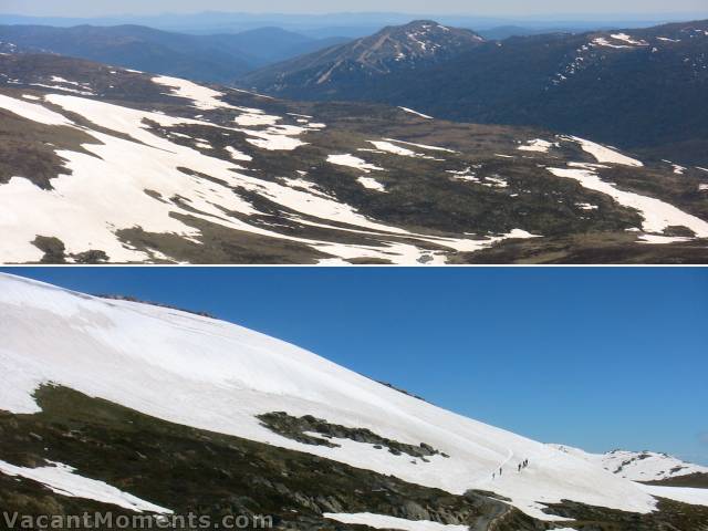 View from Kosi to Guthega<BR>And below the Kosi North Ridge cornice