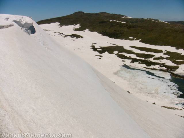 View of Cootapatamba Lake (bottom right) from the South Ridge cornice