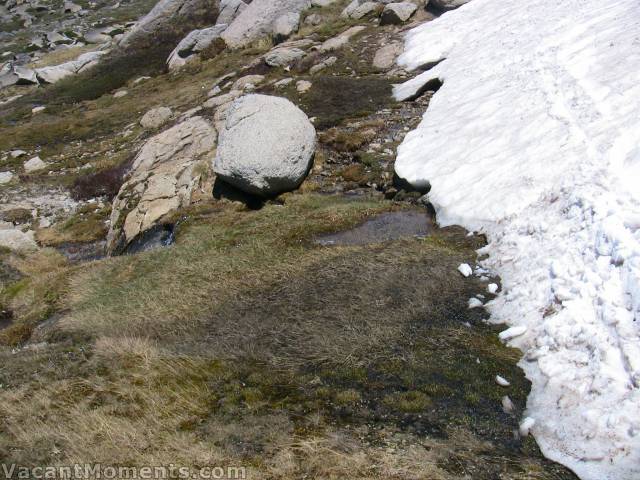 The snow pack flowing towards to the ocean