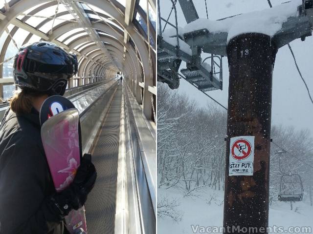 Traktorwoman shows how to travel to the slopes in style.<BR>That sign is clear enough - photos courtesy of Traktorman