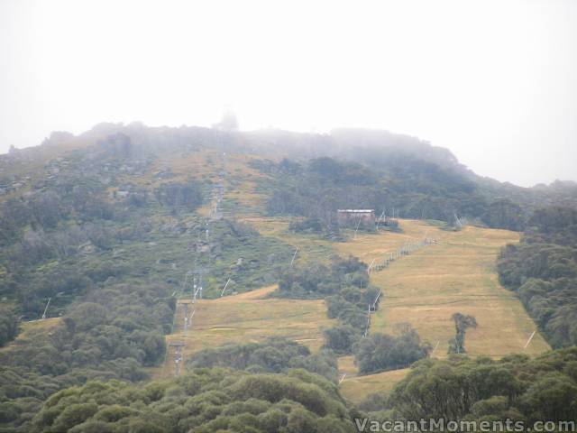 Upper Supertrail and Eagles Nest in the mist