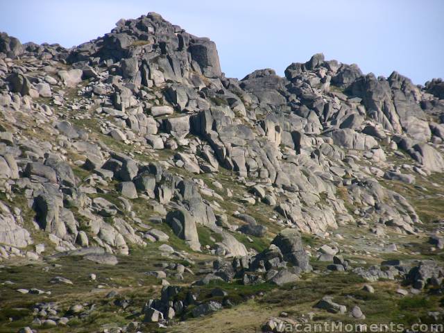 The 'North Face' to the left of the left peak<BR>'Everest' below the centre of the peak on the right