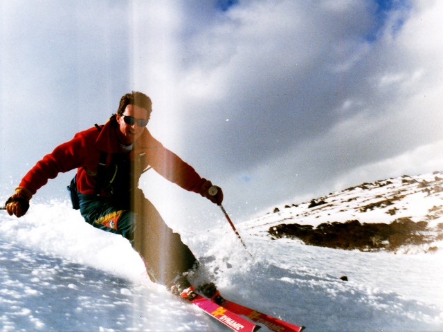 Jonathan Disher - enjoying the sensation of straight skis