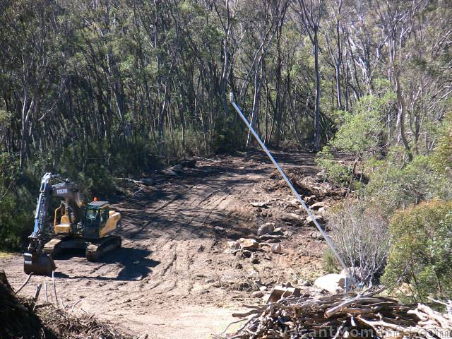 Close up of the new trail that will enable KT to widen the Friday Flat Beginners Area