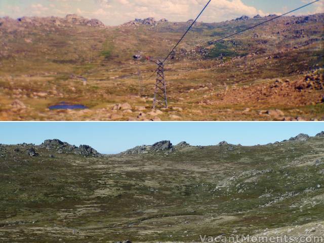 Crossing the range was the easy bit (top photo taken in 1972)