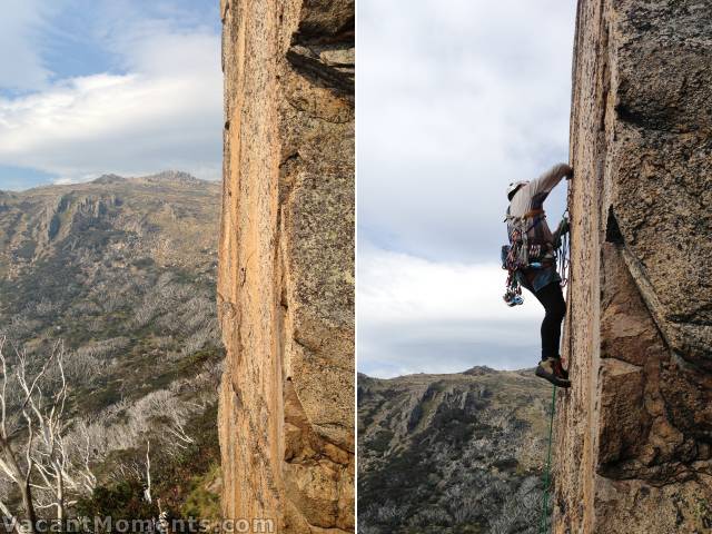 Mike Law-Smith leading a new route - Ramsheads near Thredbo