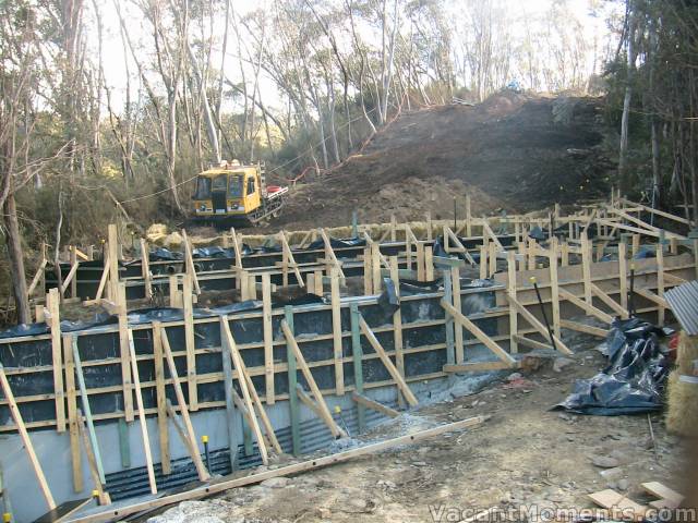 Waiting for the new bridge crossing Merritt's Creek<BR>on the new High Noon bypass