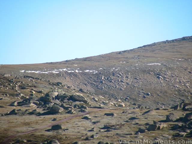 Close up of the left over snow - the start of this year's Kosi cornice?