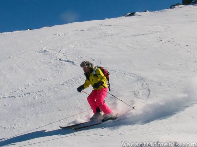 There was a thin layer of wind blown powder on some drifts