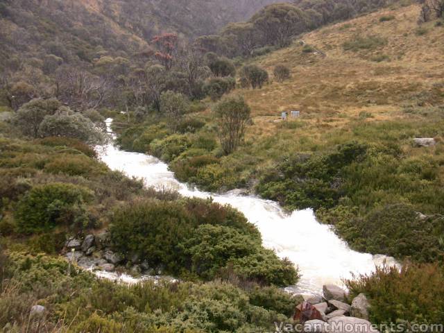 Bogong Creek below the bridge about to join the Thredbo River