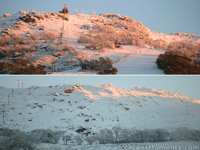 First rays hit Eagles Nest and Central Spur