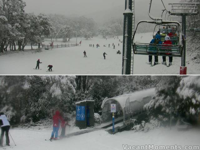 Friday Flat on Monday from Easy Does It<BR>Thredbo's new lift: The Burrow at the top of EDI