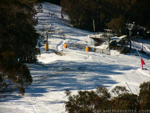 Bunnywalk station this morning - still a little threadbare<BR>A big night of snow making should fix that