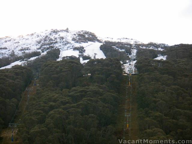 There is a very distinct line where the natural snow has settled to<BR>and that's well above the village.