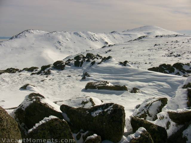 There is no Kosi cornice since the rains<BR>Mt Kosciuszko in top right