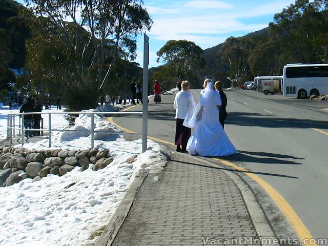 In fact it was perfect weather in Thredbo Village for a white wedding