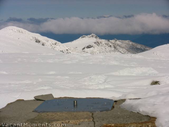 Looking south from the cairn on Mt Kosciuszko to the Ramsheads