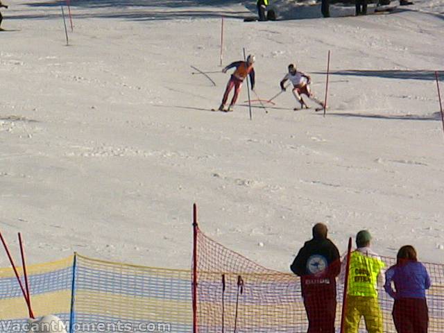 Some of the brave competitors on the Slalom course