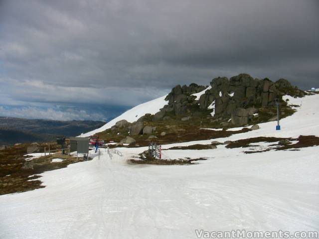 Dark storm clouds rolling in over Karels T-bar this morning