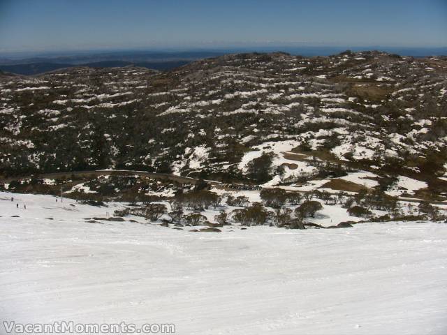 Looking down to Eyre T-bar base