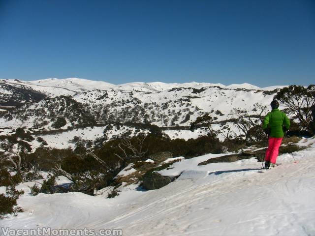 View of the main range with Mt Kosciuszko left of centre