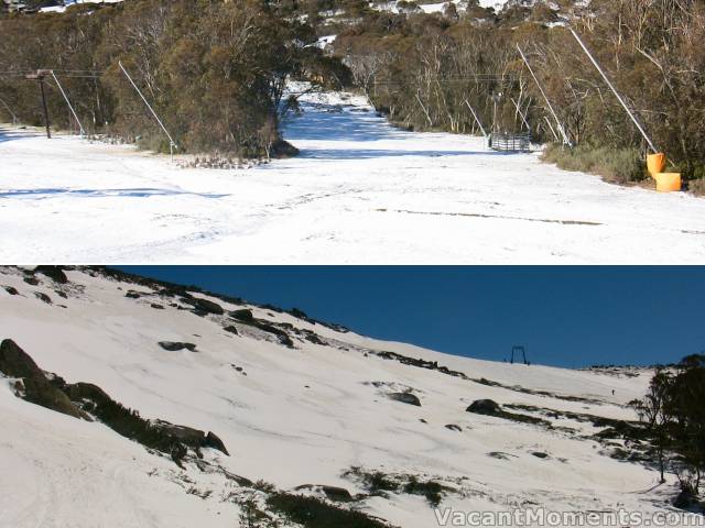 Looking back down Milk Run<BR>And freshies off Rim Run