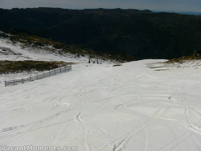 No, not fresh powder trenches just soft cord at the top of The Basin ;-)