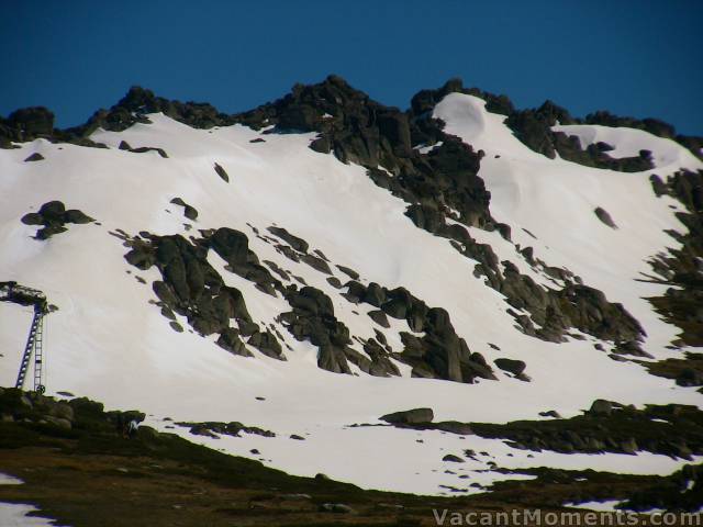 Monday: Looking at the hill from Eagles nest - no sign of Friday's tracks