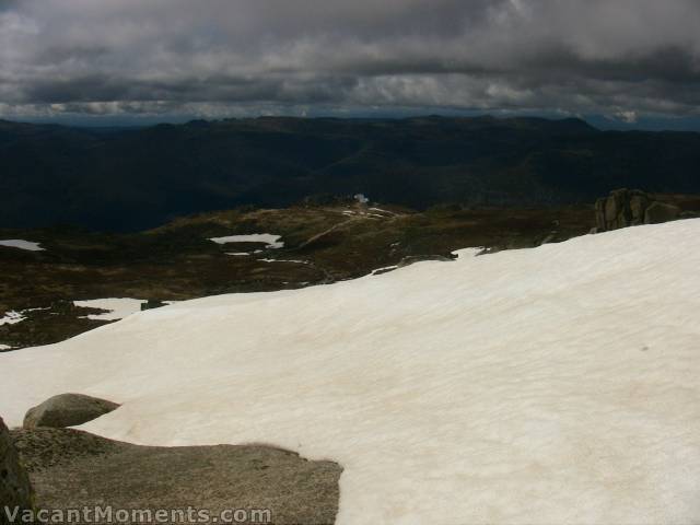 View from the top back towards Eagles Nest as the cloud moved in