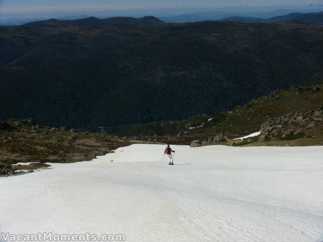 Marion descending from the top of Summer Drift