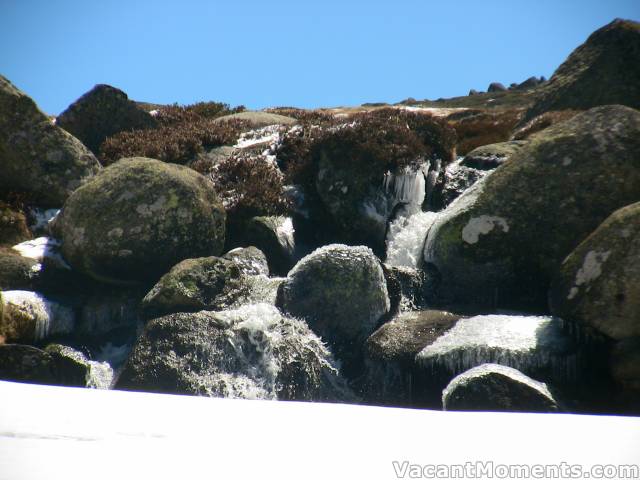 Waterfalls are appearing everywhere and then disappearing back under the snow