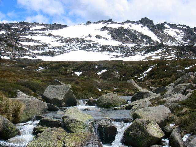 Photo on the way back showing how much snow melted in 4 hours<BR>even the water flow increased considerably from the morning's thaw