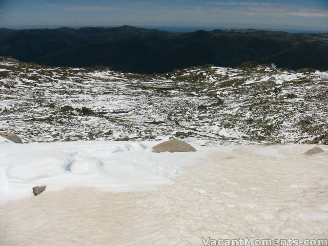 View from top of Sig Hill back to Eagles Nest<BR>That drift of white just in front was 40cms deep