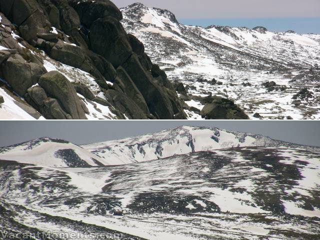 Looking out to Etheridge from beside Everest<BR>Club Lake Chutes