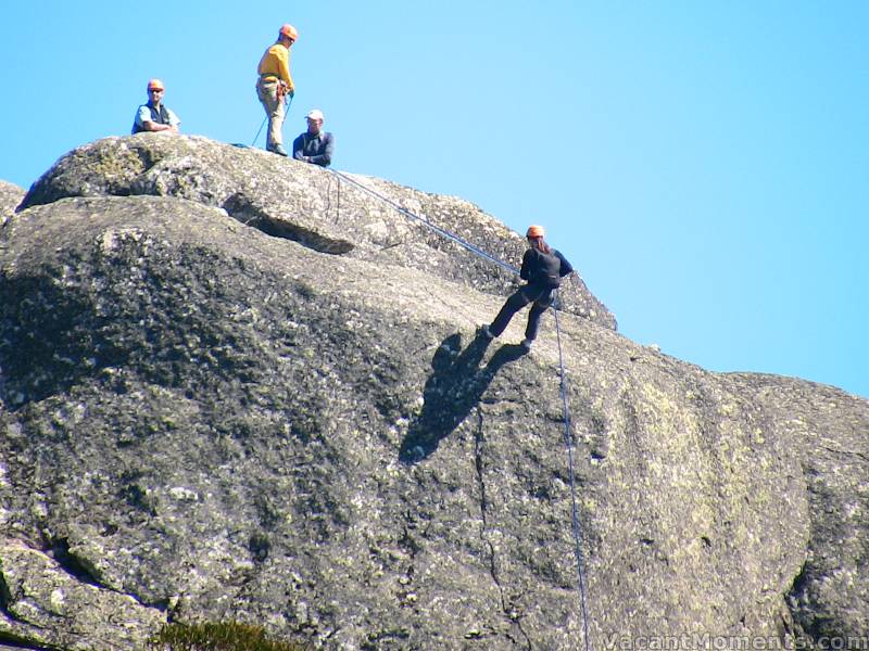 Abseiling beside Eagles Nest