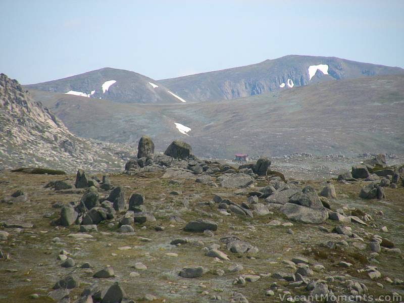 Looking towards Seaman's Hut with the Club Lake chutes in the background